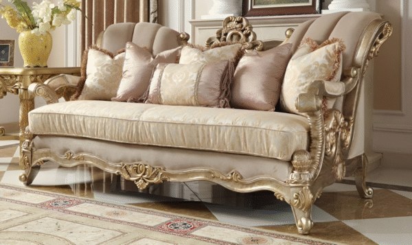 Homeydesign Cloyd 3 Pieces Beige Fabric Living Room Set - Image 5