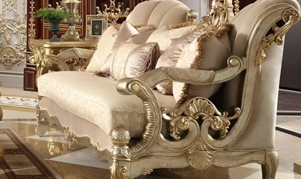 Homeydesign Cloyd 3 Pieces Beige Fabric Living Room Set - Image 4