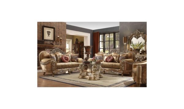 Englert Fabric Sofa in Antique Brown Finish - Image 3