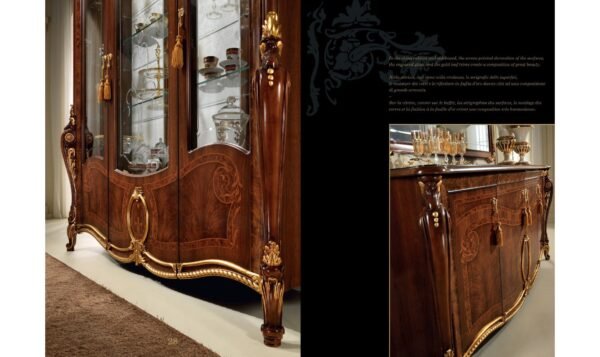 ESF Italia Donatello 4 Door Brown Buffet Cabinet  in High Gloss Lacquer Finish - Image 2