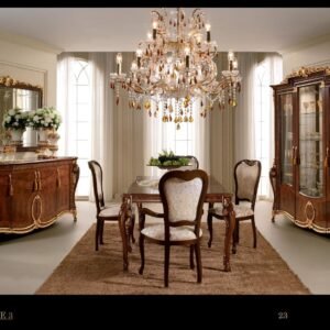 ESF Italia Donatello 4 Door Brown Buffet Cabinet  in High Gloss Lacquer Finish